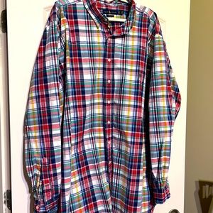 Like New Ralph Lauren Dress Shirt 4XLT - Rainbow Plaid w/ Green Polo Man